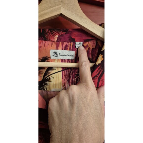 Hawaiian Vacation Brand Men’s 5X Red Tropical Shirt Design In Italy Collared Top - Picture 2 of 4